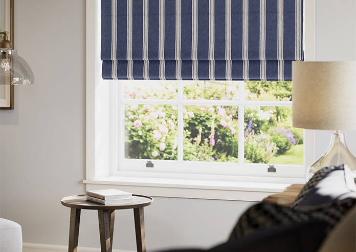 Bellagio Stripe, Riviera Navy - Roman Blind - Image 5